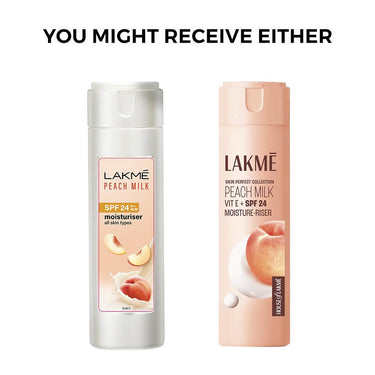 Lakmé Peach Milk Ceramide Lotion Moisturizer with SPF 24 & Hyaluronic for Intense Moisturizing & Skin Protection from UVA/B Rays|With Skin Conditioner| For Dry Skin, Normal Skin & Sensitive Skin 120ml